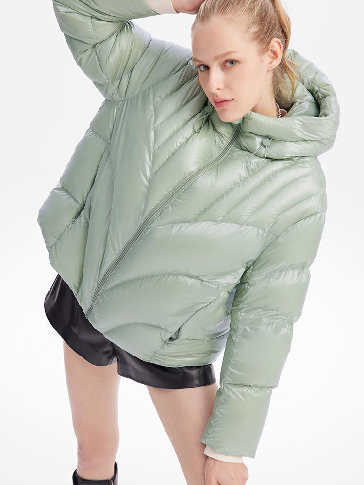 Green Goose Down Crop Puffer GOELIA