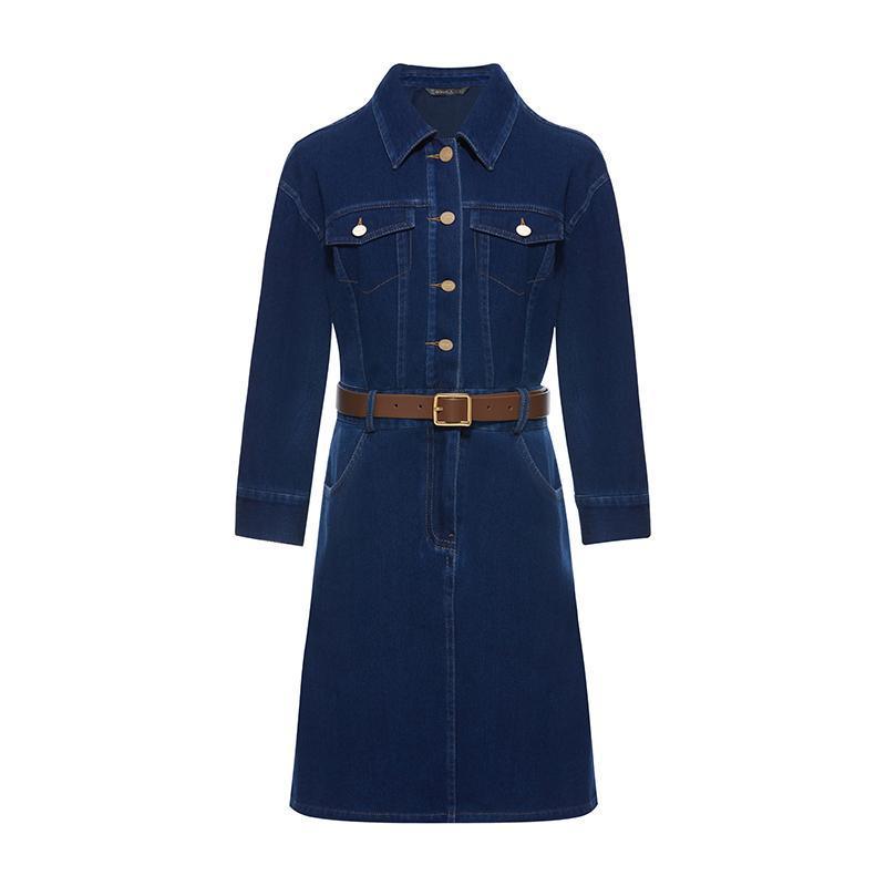 Denim Dress With Belt GOELIA