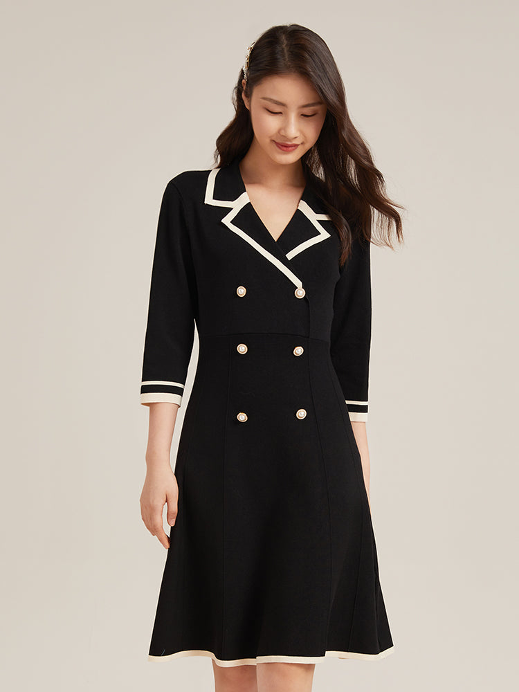 Fitted Double-Breasted A-line Dress Test