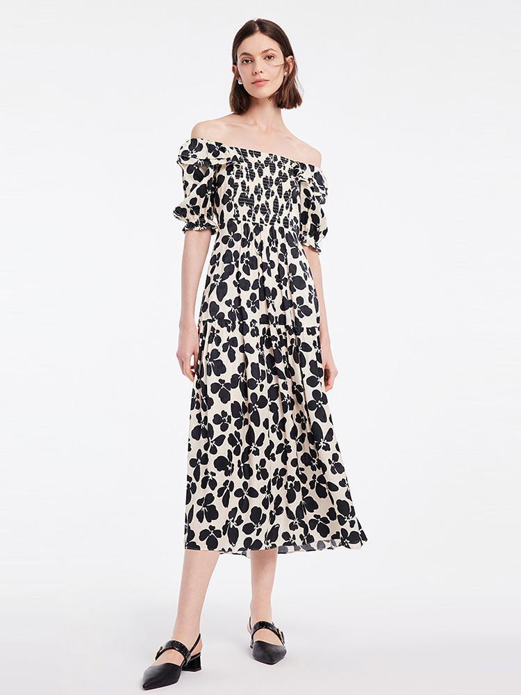 Off-Shoulder Floral Maxi Dress GOELIA