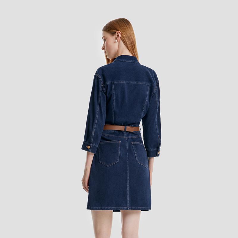 Denim Dress With Belt GOELIA