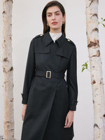 Worsted Wool Trench Coat With Belt GOELIA