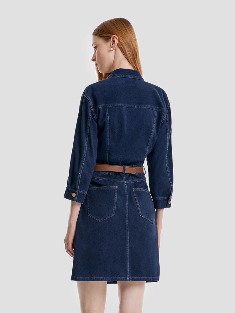 Denim Dress With Belt GOELIA