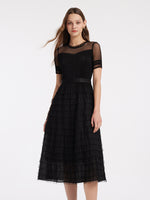 Short Sleeve Mesh Layered Dress Test Test GOELIA