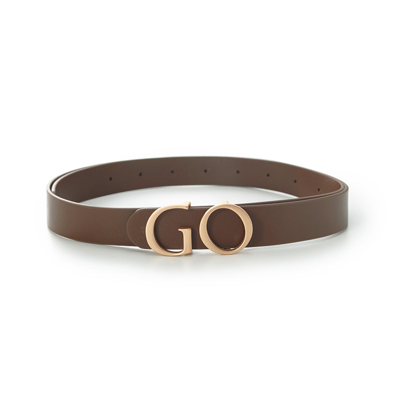 GO Letter Middle Size Women Leather Belt GOELIA