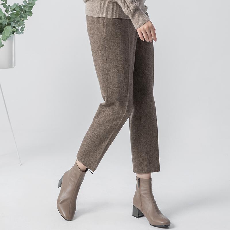 Washable Wool Tapered Mid-Calf Trousers GOELIA