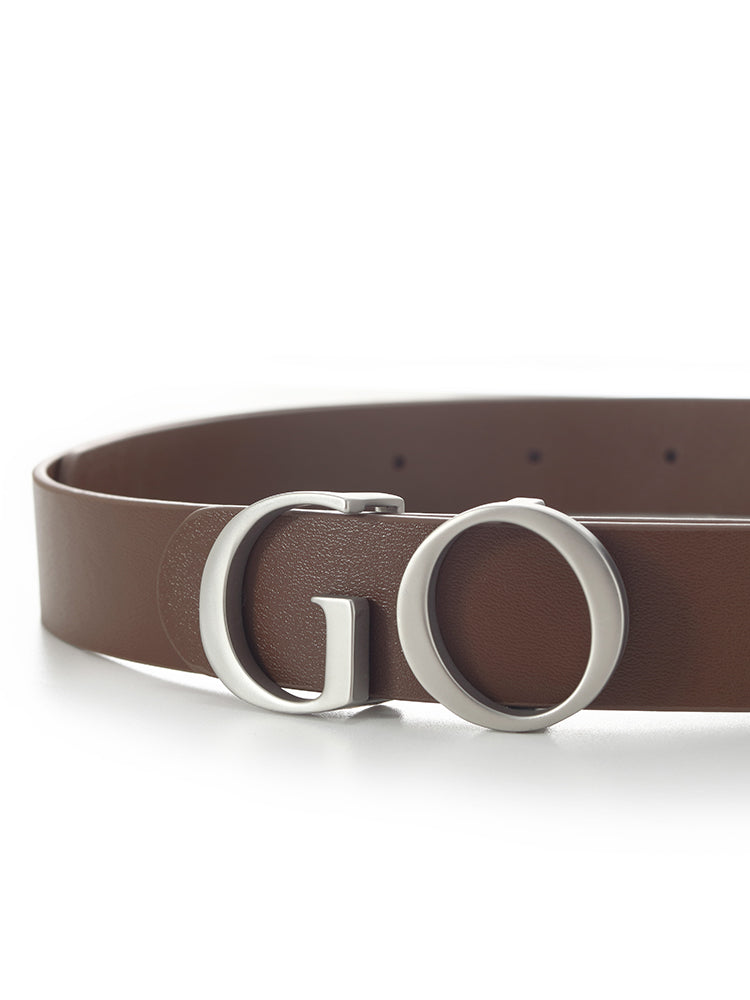 GO Letter Middle Size Women Leather Belt GOELIA