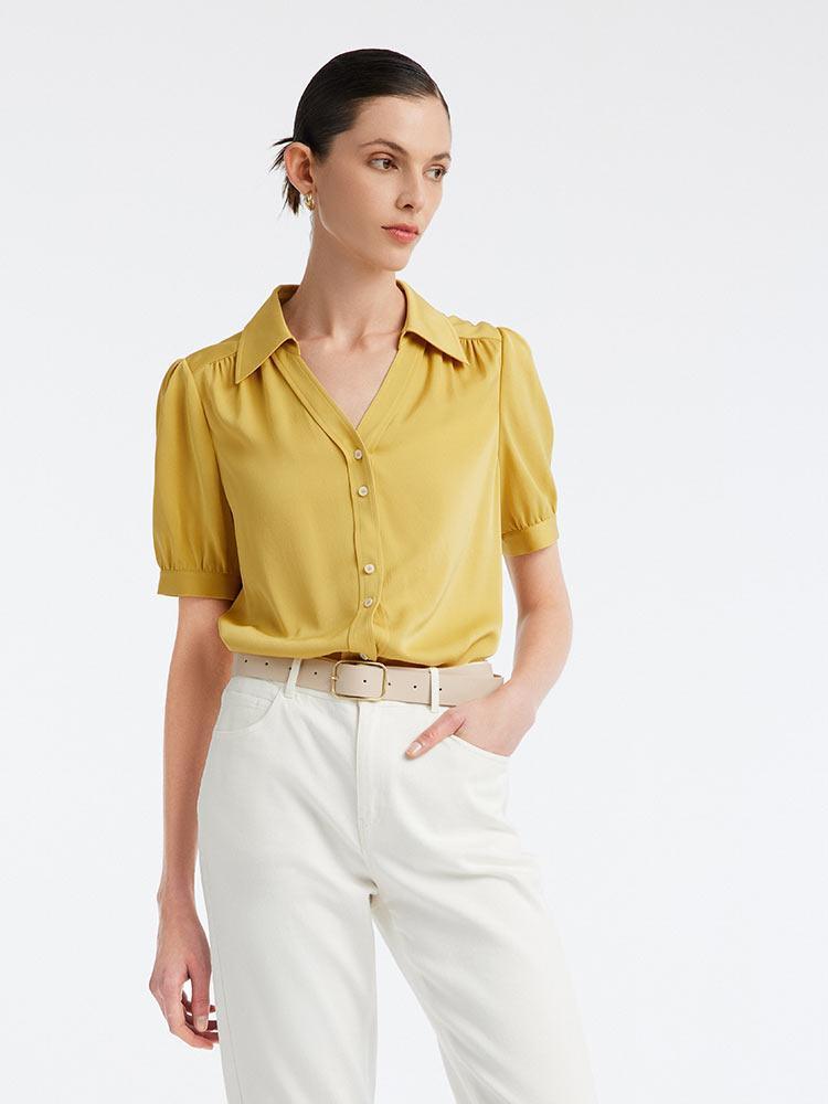 22 Momme Stretch Silk Woven Shirt GOELIA