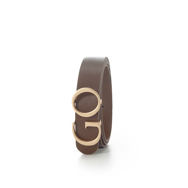 GO Letter Middle Size Women Leather Belt GOELIA