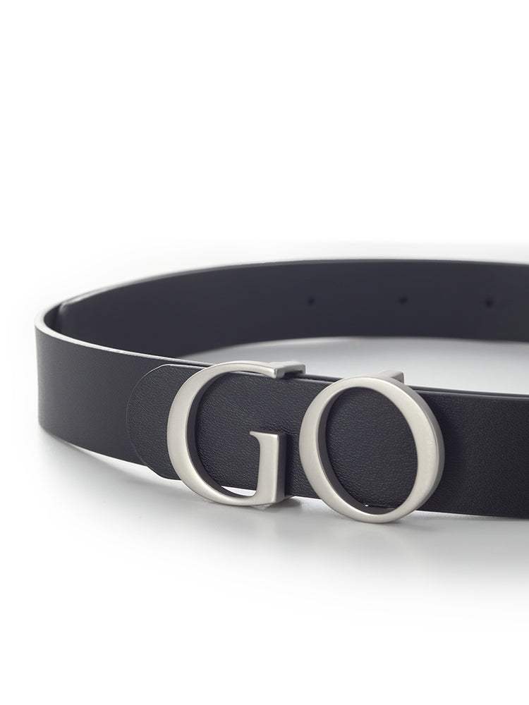 GO Letter Middle Size Women Leather Belt GOELIA