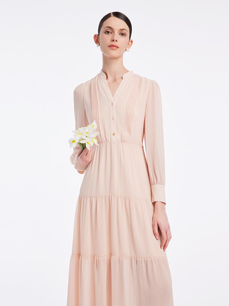 V-Neck Chiffon Dress GOELIA