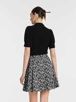Rose Print Wrapped Ruffle Women Mini Dress GOELIA