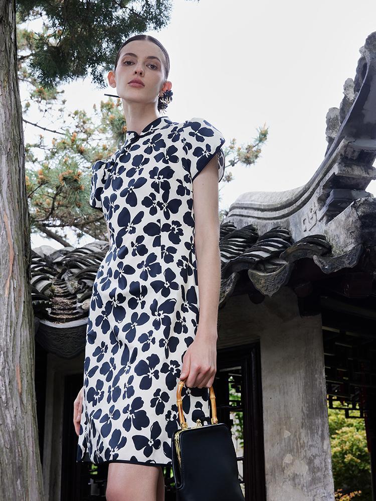 Floral Cheongsam Dress