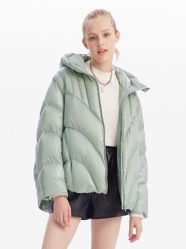 Green Goose Down Crop Puffer GOELIA