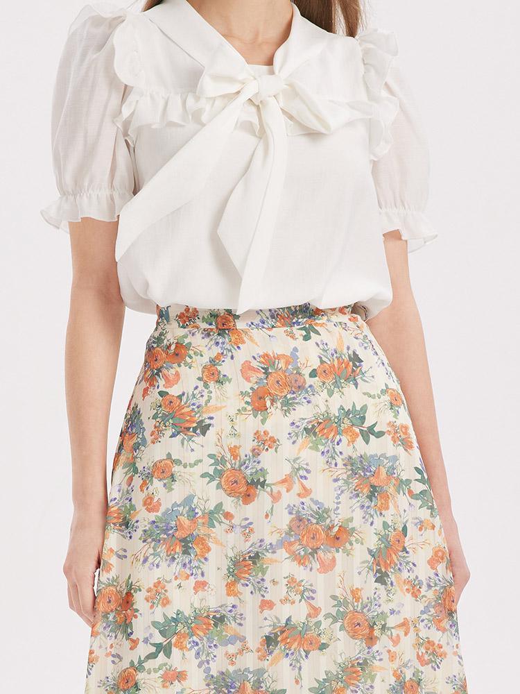 Retro One-Pieced Floral Skirt GOELIA