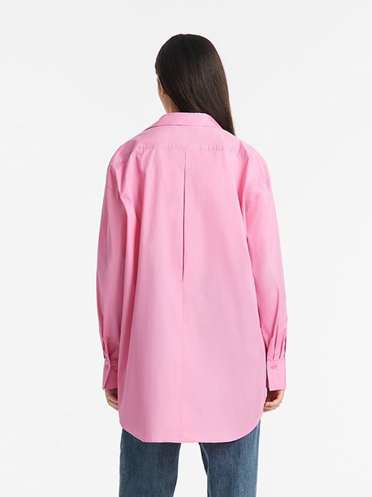 Pink Oversized Women Shirt Test GOELIA