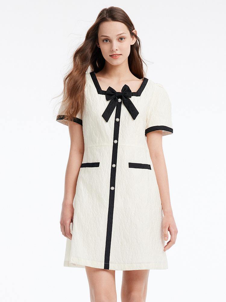 Chic Jacquard Dress (With Bowknot) GOELIA