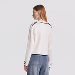 Contrast Soft Woolen Cardigan Test Test GOELIA