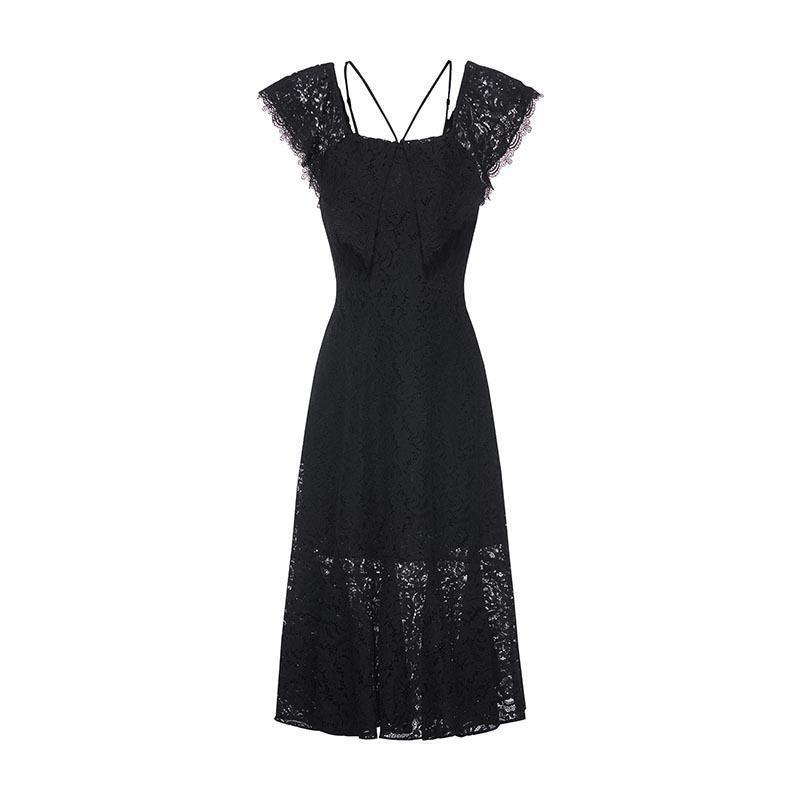 Hollow Lace Midi Dress GOELIA