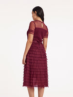 Short Sleeve Mesh Layered Dress Test Test GOELIA