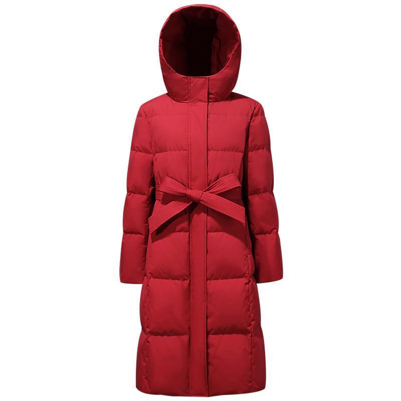 Hooded Long Goose Down Jacket GOELIA