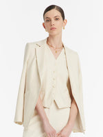 Worsted Wool Single-Breasted Women Vest GOELIA