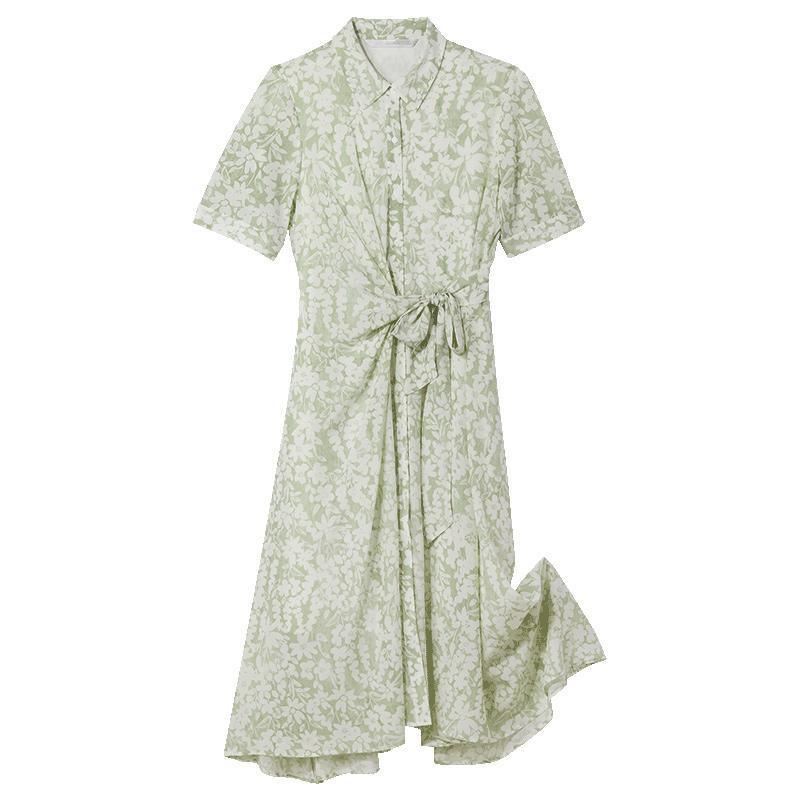 Bedrucktes Seidenkleid, 16 Momme 