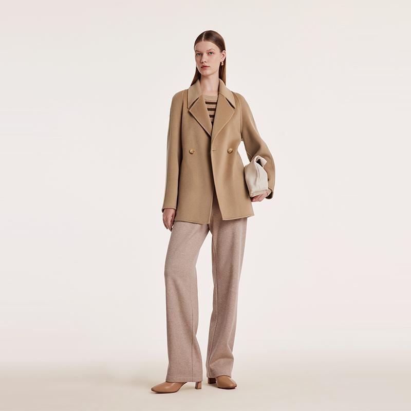 Mulberry Silk Wool Double-Faced Coat GOELIA