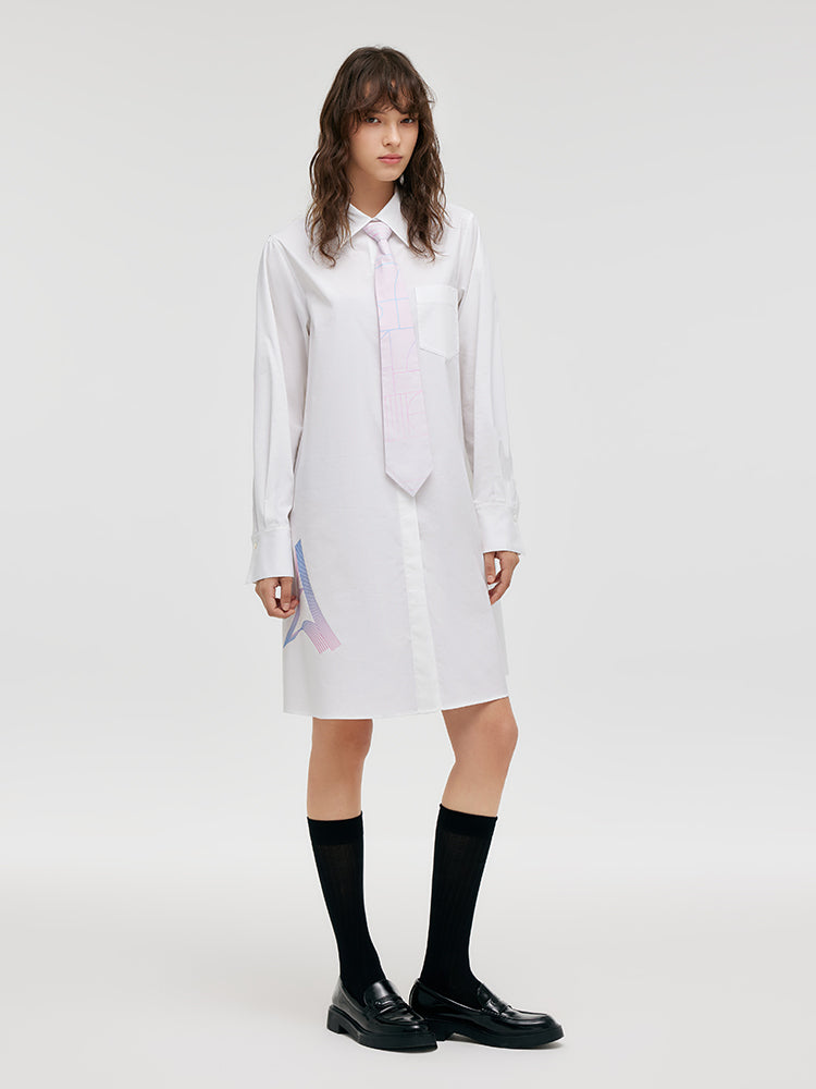 GOELIA X CHRISTINE PHUNG Shirt Dress With Necktie GOELIA