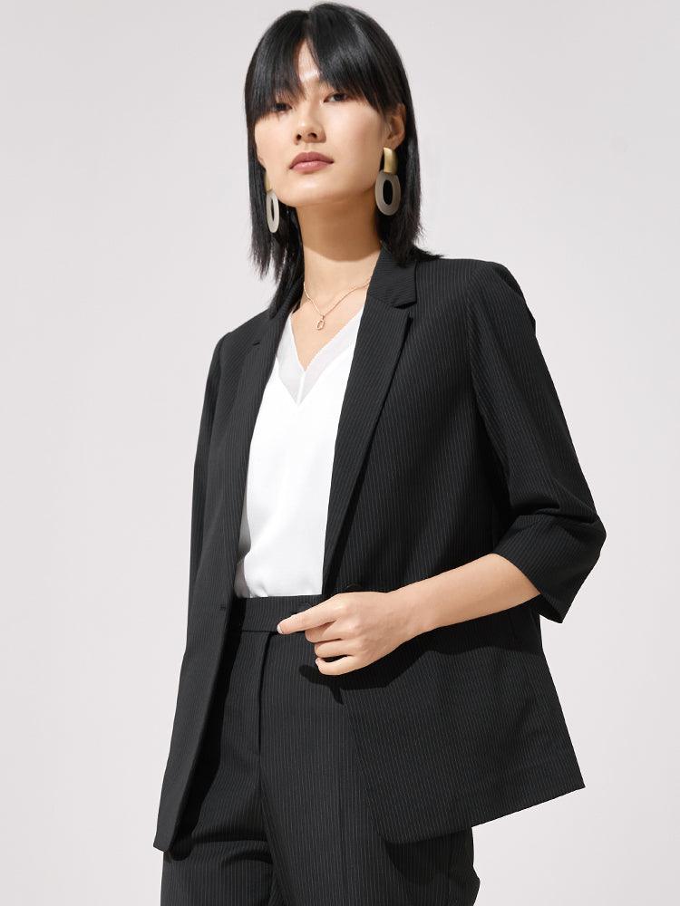 Black-Grey Stripe Blazer GOELIA