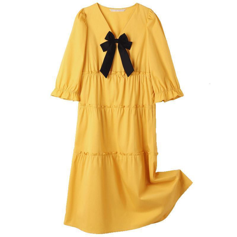 Bowknot V-neck Dress Lijunbo Test GOELIA