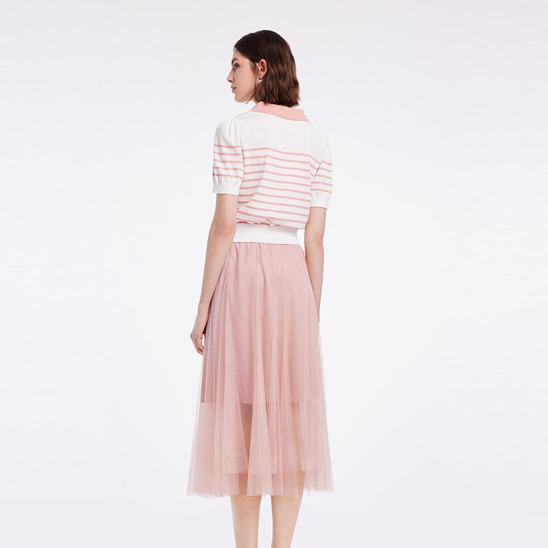 Two-Piece Set Knitted Cardigan And Tulle Skirt Test GOELIA