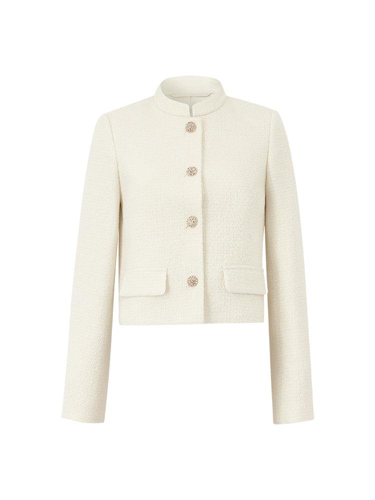 Wool Blend Small Fragrant Standing Collar Jacket GOELIA