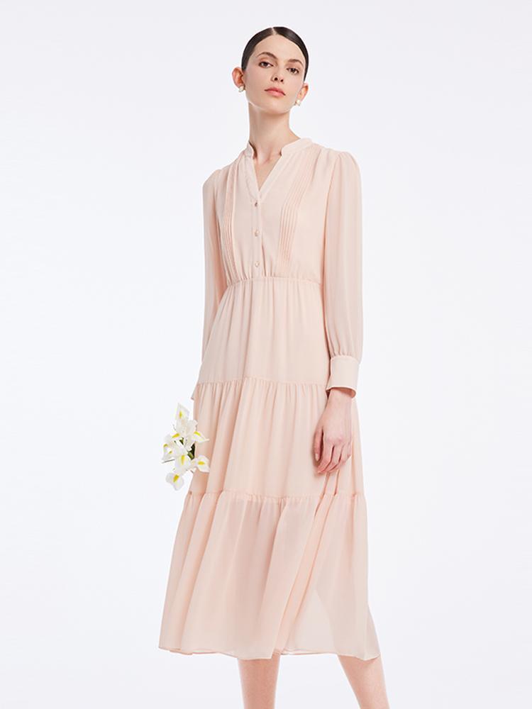 V-Neck Chiffon Dress GOELIA