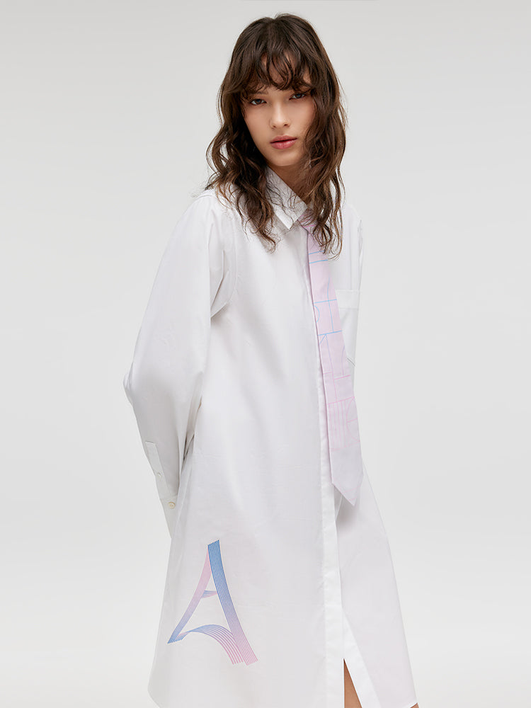 GOELIA X CHRISTINE PHUNG Shirt Dress With Necktie GOELIA