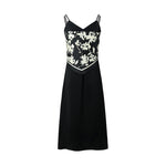 Triacetic Acid Suspender Dress With 14mm Silk Suspender Two-piece Set GOELIA