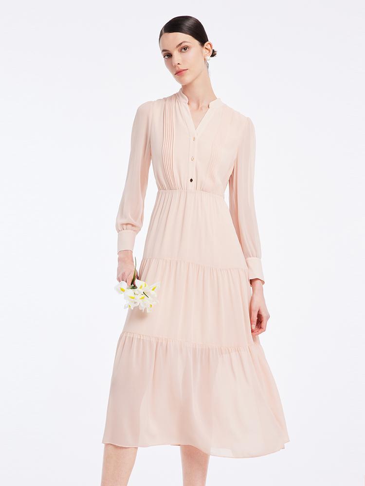 V-Neck Chiffon Dress
