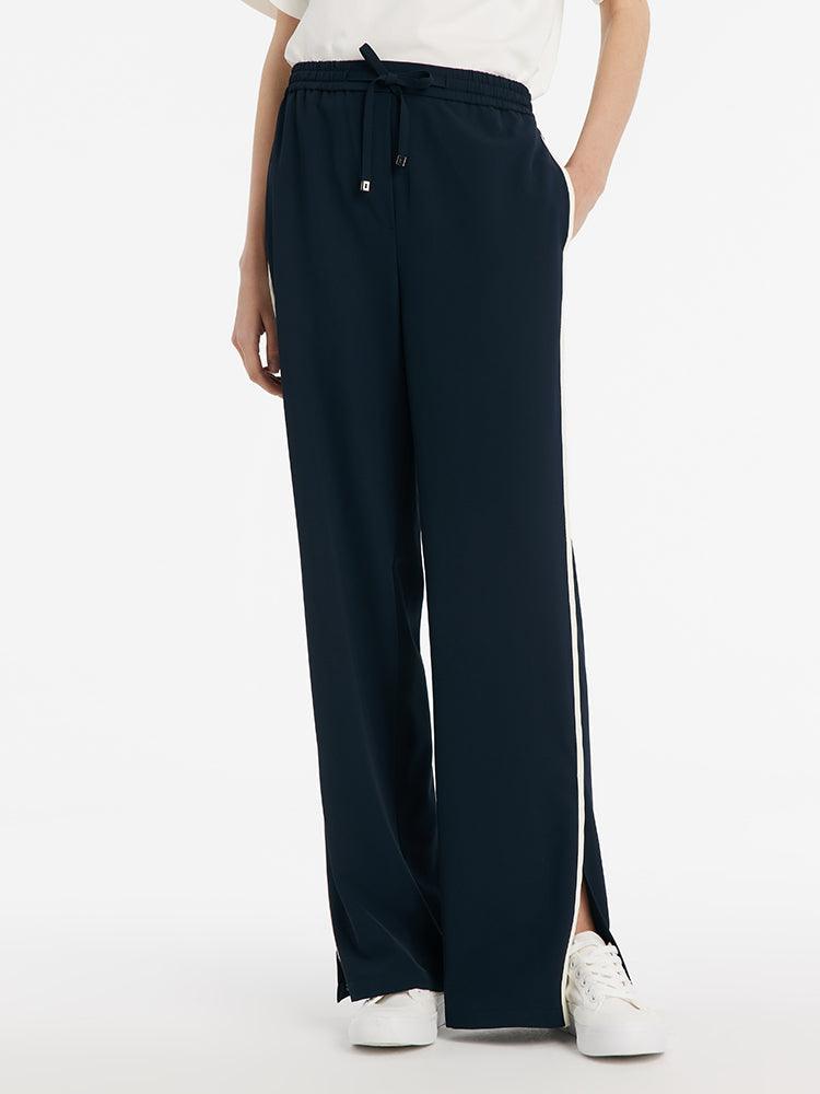 Contrast Full Length Straight Pants GOELIA