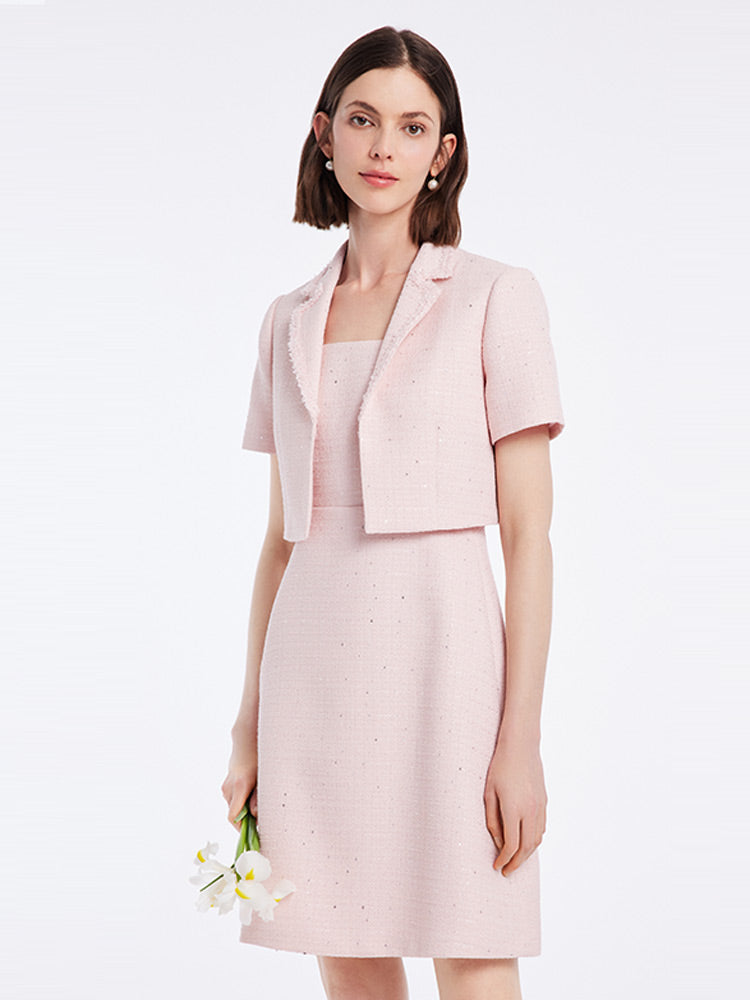 Two-piece Set Crop Blazer And Vest Dress GOELIA