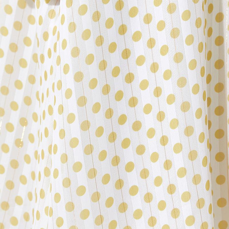 Golden Stripe Chiffon Polka Dots Dress GOELIA