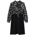 16.5 Momme Silk Floral Print Patchwork Dress GOELIA