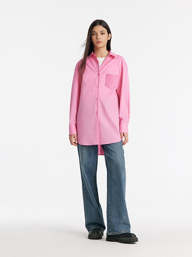 Pink Oversized Women Shirt Test GOELIA