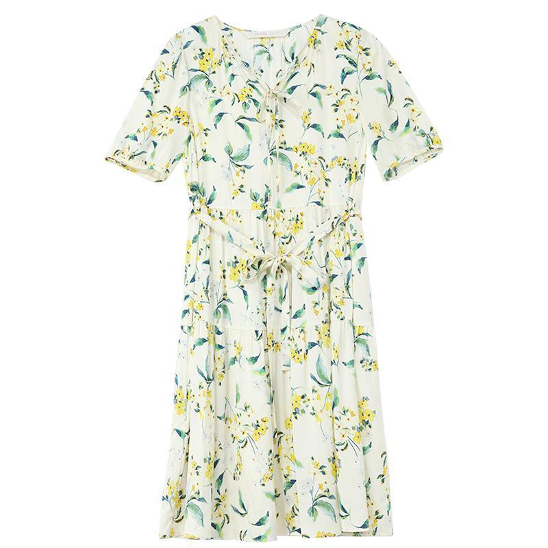 19 Momme Silk Floral Dress GOELIA