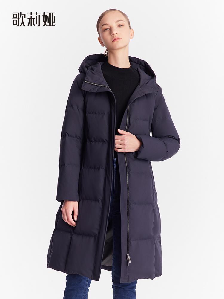 Hooded Long Goose Down Jacket GOELIA