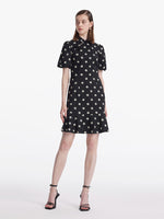 Rose Print Wrapped Ruffle Women Mini Dress GOELIA