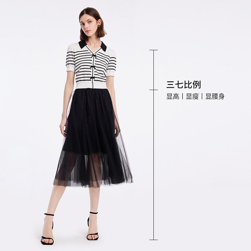 Two-Piece Set Knitted Cardigan And Tulle Skirt Test GOELIA