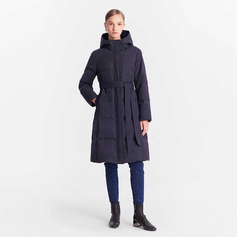 Hooded Long Goose Down Jacket GOELIA