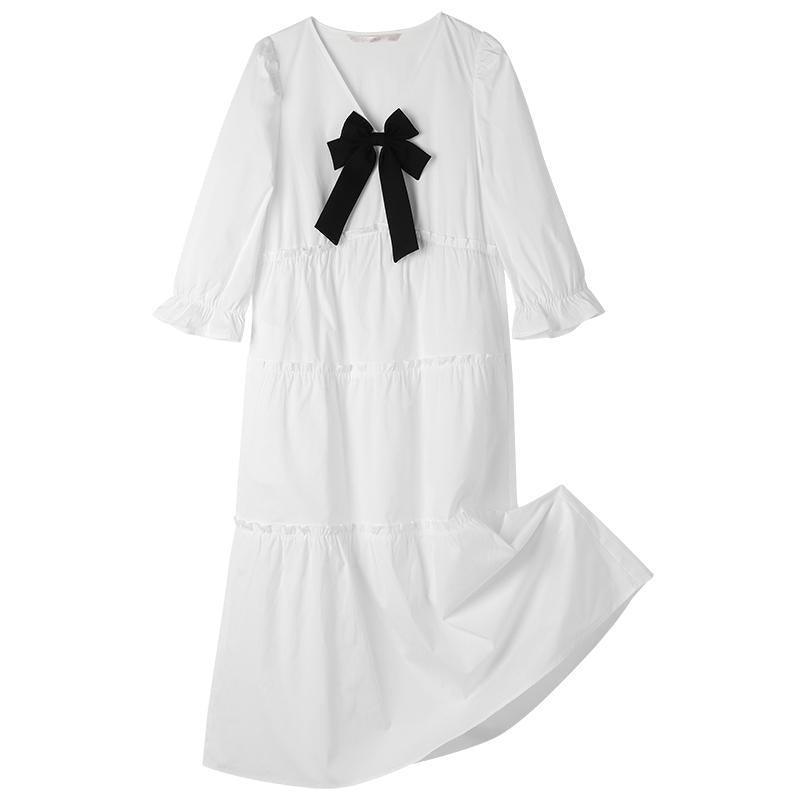 Bowknot V-neck Dress Lijunbo Test GOELIA