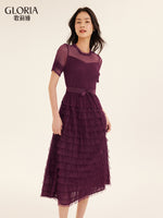 Short Sleeve Mesh Layered Dress Test Test GOELIA