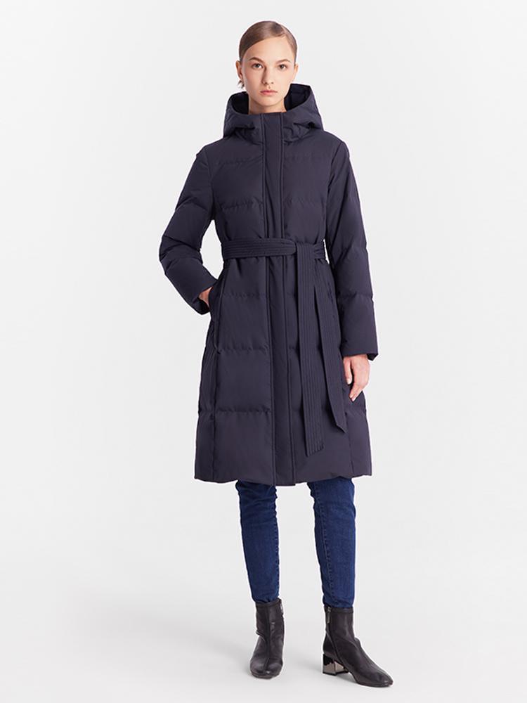 Hooded Long Goose Down Jacket GOELIA